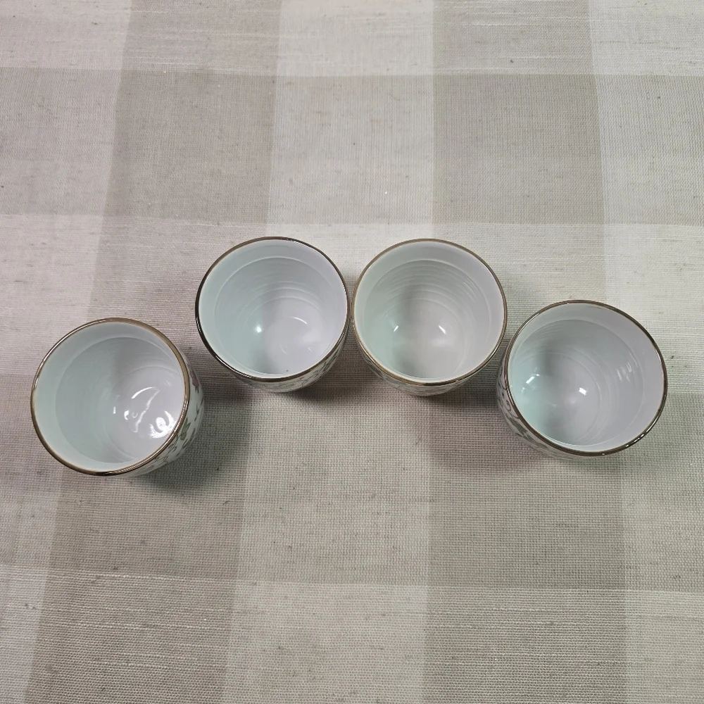 Pier 1 Imports Porcelain Floral Teapot & Cups Tea Set